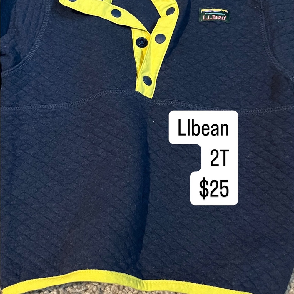 L.L. Bean Navy and Yellow Toddler Pullover